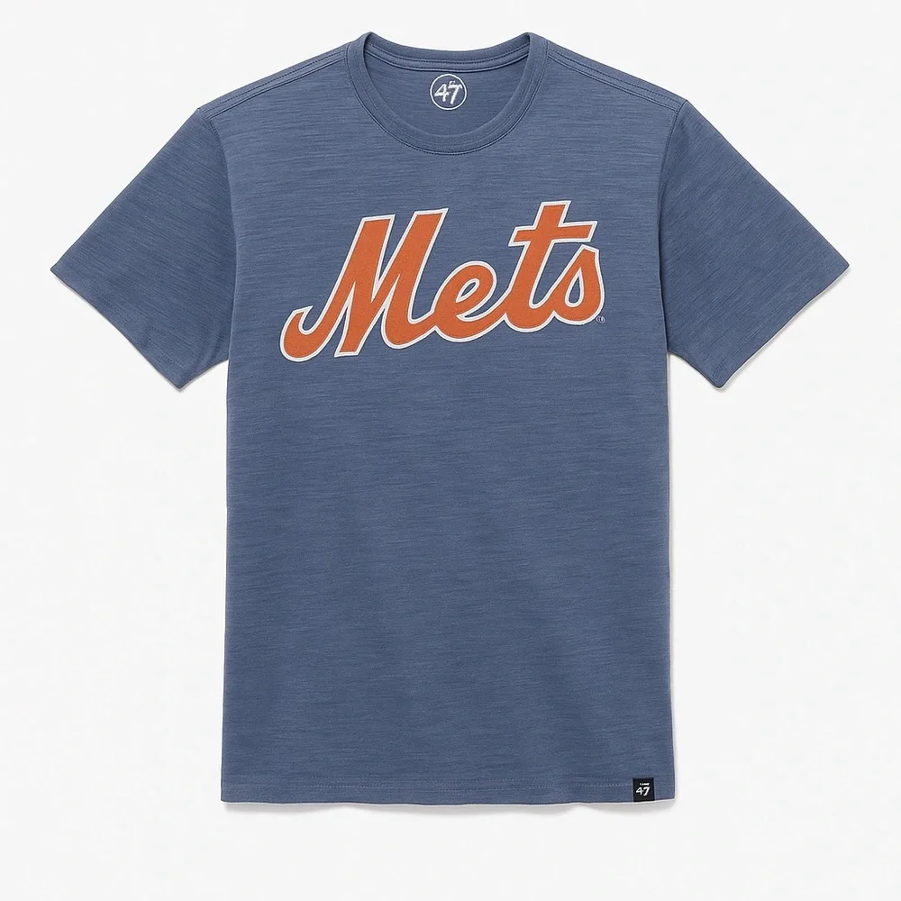 New York Mets Grit Wordmark ‘47 Scrum Tee Bleacher Blue Men’s XL | MLB Licensed - Picture 3 of 8